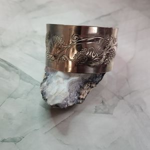 Vintage Nikel Silver Carved Cuff Bracelet